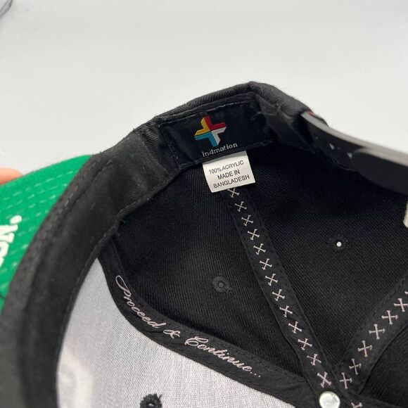 In4mation Hat Men Black Green Skate Embroidered Snap Back Cap - Picture 6 of 8